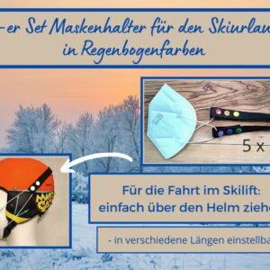 5-Er Set Maskenhalter Für Den Skilift, Einfaches Auf - Und Absetzen Über Skihelm Hinweg, Die Ffp2 Pflicht Im Skiurlaub, Lgbtq+