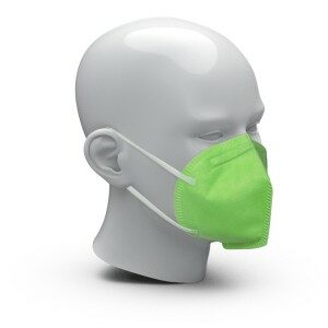 FFP2 NR Atemschutzmaske Colour hellgrün, ohne Ventil, 5-lagig, Hochwertige Mundschutzmaske mit Made in Germany Qualität, 1 Packung = 10 Stück, Maske hellgrün