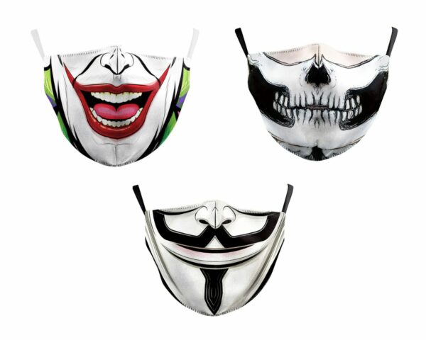 Maske Halloween, Joker Maske, Vendetta, Totenkopf Mundschutz Mit Filtertasche Und 2 X Ffp2 Filter