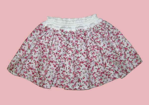 Baby Rock Gr 74 80 Sommerrock Rosa Weiß Rosen Neu Baumwolle Handmade Baby Skirt For 9 - 12 Month White Pink With Roses Cotton Sewed