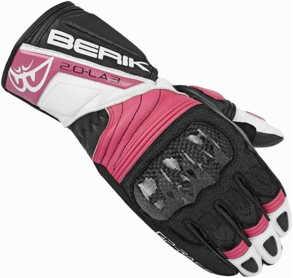 Berik Zoldar Damen Motorrad Handschuhe, schwarz-pink, Größe L, schwarz-pink, Größe L