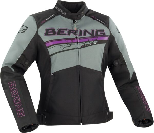 Bering Bario Damen Motorrad Textiljacke, schwarz-grau-pink, Größe 36, schwarz-grau-pink, Größe 36