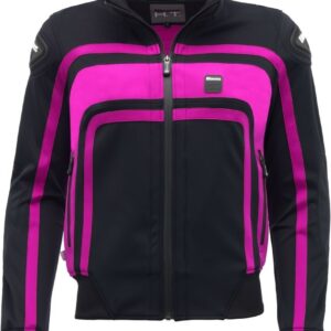Blauer Easy Rider Damen Motorrad Textiljacke, schwarz-pink, Größe S, schwarz-pink, Größe S