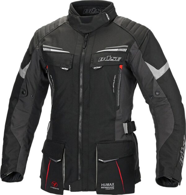Büse Lago Pro Damen Motorrad Textiljacke, schwarz, Größe 36, schwarz, Größe 36