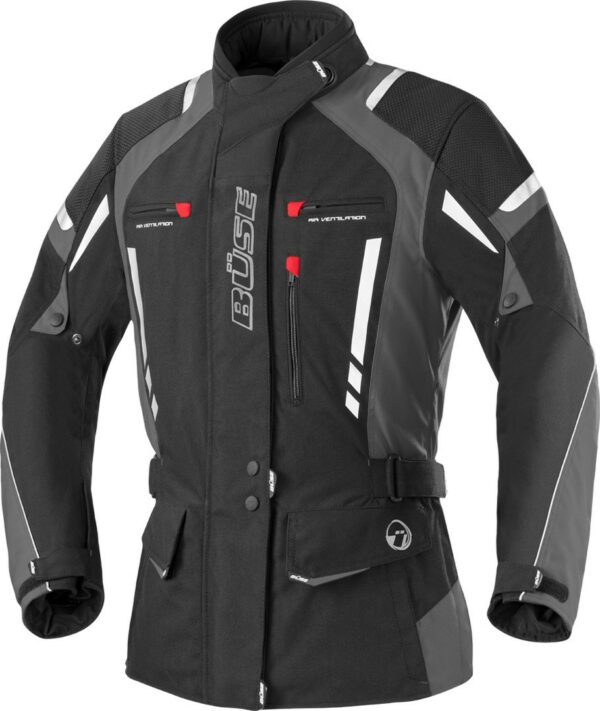 Büse Torino Pro Damen Motorrad Textiljacke, schwarz-grau, Größe 34, schwarz-grau, Größe 34