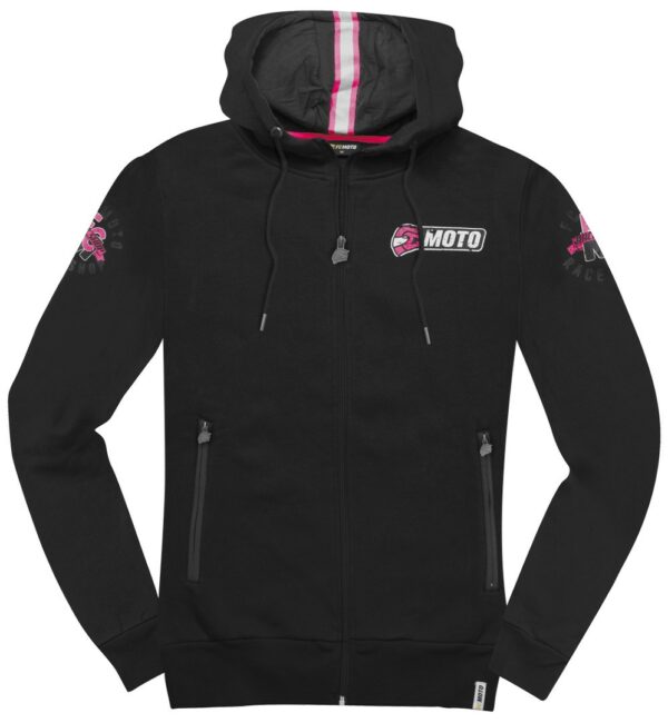 FC-Moto Effortless Damen Zip Hoodie, schwarz-pink, Größe XS, schwarz-pink, Größe XS