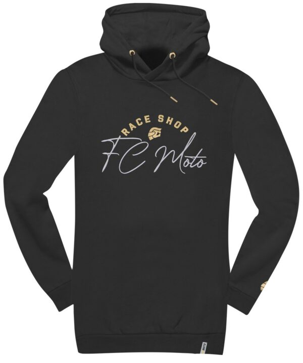 FC-Moto FCM-Sign-D Damen Long-Kapuzensweatshirt, schwarz, Größe XS, schwarz, Größe XS