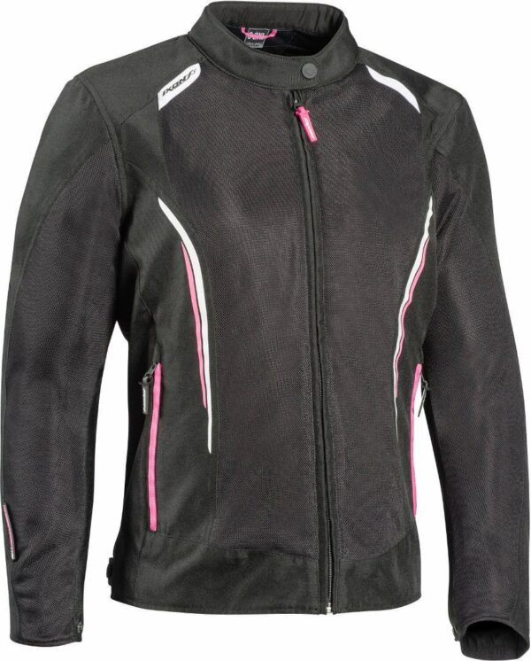 Ixon Cool Air-C Damen Motorrad Textiljacke, schwarz-weiss-pink, Größe 2XL, schwarz-weiss-pink, Größe 2XL