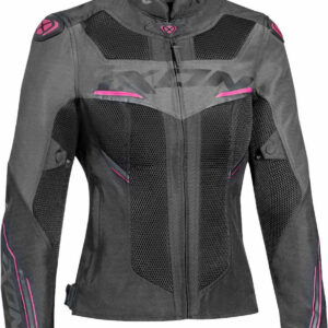 Ixon Draco Damen Motorrad Textiljacke, schwarz-grau-pink, Größe XS, schwarz-grau-pink, Größe XS