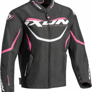 Ixon Sprinter Kinder Mädchen Motorrad Textiljacke, schwarz-pink, Größe 3XL, schwarz-pink, Größe 3XL