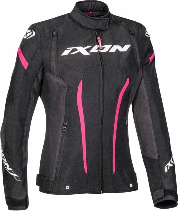 Ixon Striker Damen Motorrad Textiljacke, schwarz-pink, Größe XS, schwarz-pink, Größe XS