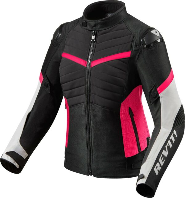 Revit Arc H20 Damen Motorrad Textiljacke, schwarz-pink, Größe 34, schwarz-pink, Größe 34