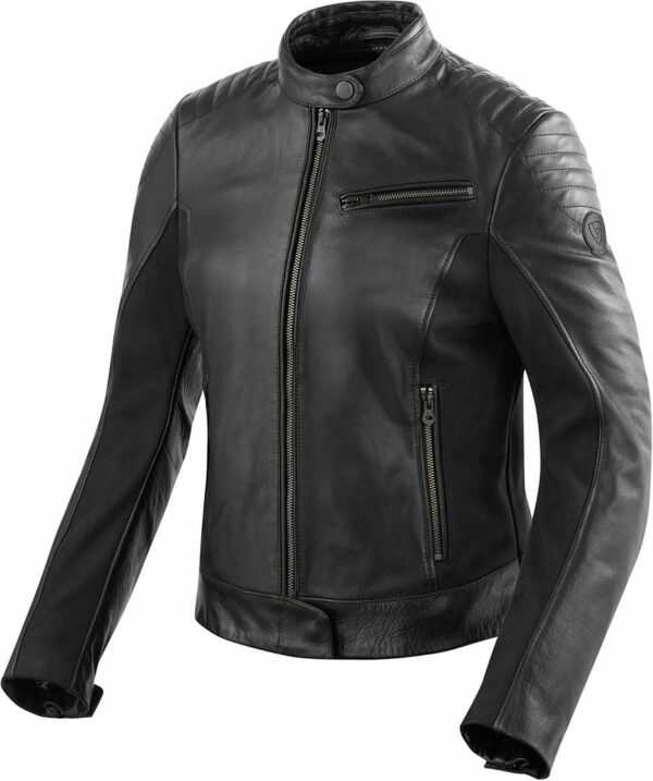 Revit Clare Ladies Damen Motorrad Lederjacke, schwarz, Größe 40, schwarz, Größe 40