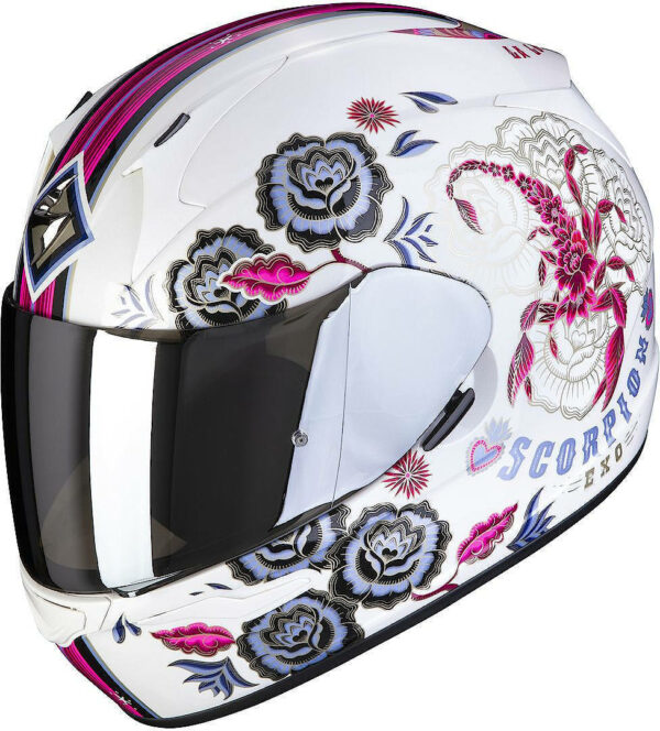 Scorpion Exo 390 Chica 2 Helm, weiss-pink, Größe XS für Frauen, weiss-pink, Größe XS