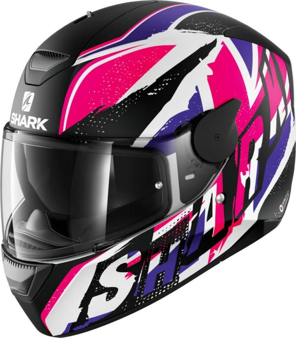 Shark D-Skwal Ujack Helm, schwarz-weiss-pink, Größe XS für Frauen, schwarz-weiss-pink, Größe XS