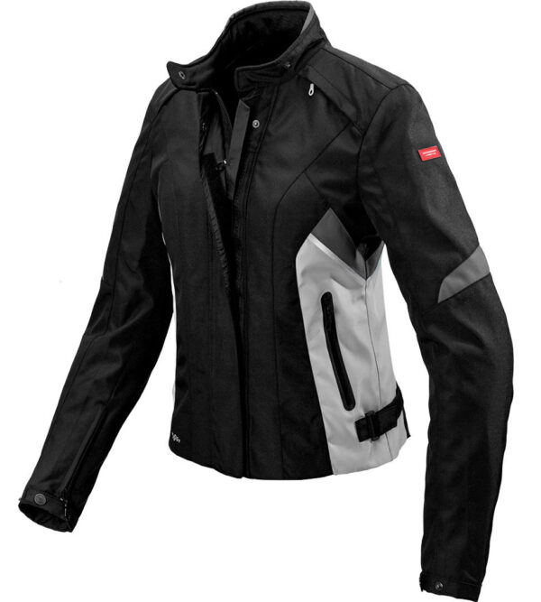 Spidi Flash H2Out Damen Motorrad Textiljacke, schwarz-grau-weiss, Größe XL, schwarz-grau-weiss, Größe XL