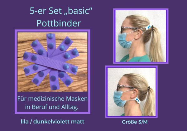Maskenhalter Für Erwachsene, 5-Er Pack Basic Pottbinder, Flexible Ohrenschoner Ffp2 Masken, Verstellbar, Ohr Erweiterung