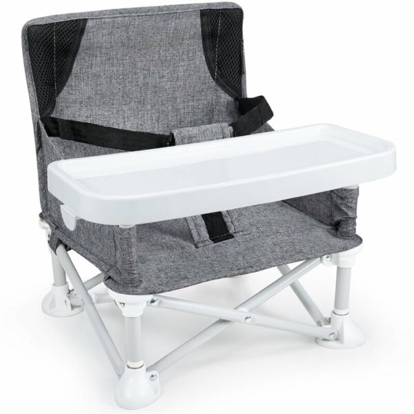 zusammenklappbarer Baby-Esszimmerstuhl mit Tablett, heimische Baby-Sitzerhöhung, tragbarer Baby-Tischsitz für den Außenbereich, geeignet für zu Hause