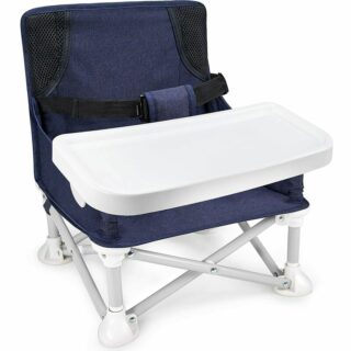 zusammenklappbarer Baby-Esszimmerstuhl mit Tablett, heimische Baby-Sitzerhöhung, tragbarer Baby-Tischsitz für den Außenbereich, geeignet für zu Hause