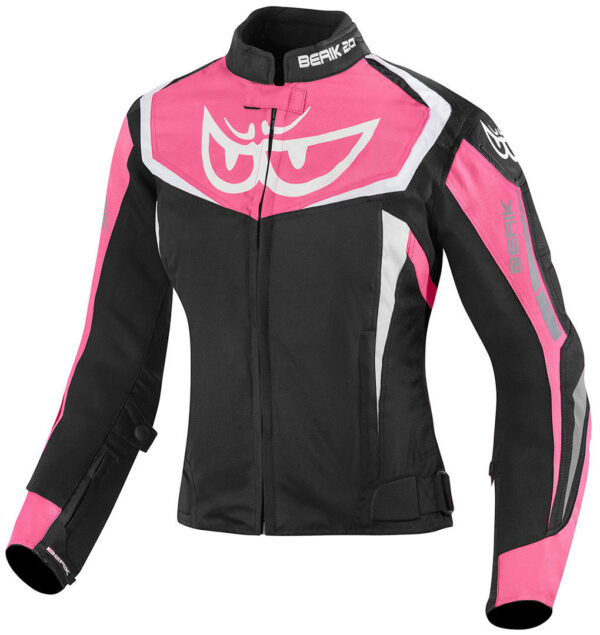 Berik Bad Eye wasserdichte Damen Motorrad Textiljacke, schwarz-pink, Größe 40, schwarz-pink, Größe 40
