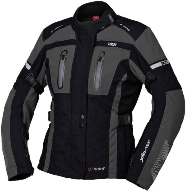 IXS Tour Pacora-ST Damen Motorrad Textiljacke, schwarz-grau, Größe S, schwarz-grau, Größe S