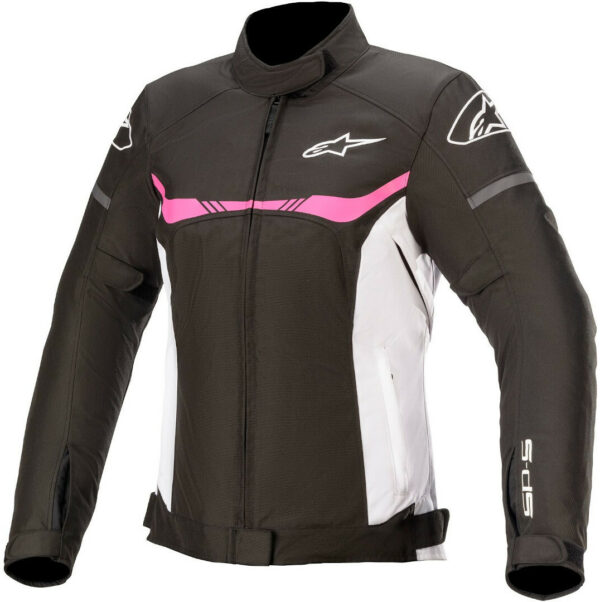 Alpinestars Stella T-SPS WP Damen Motorrad Textiljacke, schwarz-weiss-pink, Größe XS, schwarz-weiss-pink, Größe XS