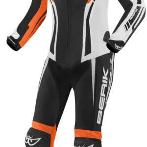 Berik Monza Damen 1-Teiler Motorrad Lederkombi, schwarz-weiss-orange, Größe 38, schwarz-weiss-orange, Größe 38