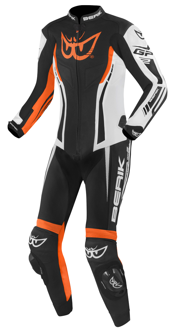 Berik Monza Damen 1-Teiler Motorrad Lederkombi, schwarz-weiss-orange, Größe 38, schwarz-weiss-orange, Größe 38