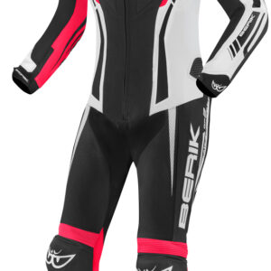 Berik Monza Damen 1-Teiler Motorrad Lederkombi, schwarz-weiss-pink, Größe 38, schwarz-weiss-pink, Größe 38