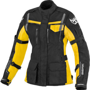 Berik Torino wasserdichte Damen Motorrad Textiljacke, schwarz-gelb, Größe 38, schwarz-gelb, Größe 38
