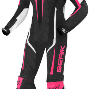 Berik Zora Damen 1-Teiler Motorrad Lederkombi, schwarz-pink, Größe 38, schwarz-pink, Größe 38