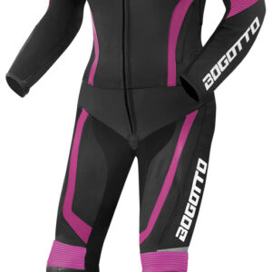 Bogotto Misano 2-Teiler Damen Motorrad Lederkombi, schwarz-pink, Größe 34, schwarz-pink, Größe 34