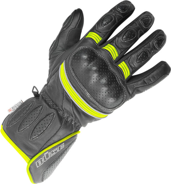 Büse Pit Lane Damen Handschuhe, schwarz-gelb, Größe S, schwarz-gelb, Größe S