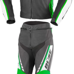 Büse Silverstone Pro 2-Teiler Damen Motorrad Lederkombi, schwarz-weiss-grün, Größe 34, schwarz-weiss-grün, Größe 34