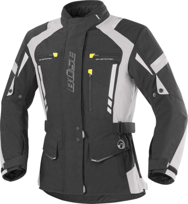Büse Torino Pro Damen Motorrad Textiljacke, schwarz-grau, Größe 36, schwarz-grau, Größe 36