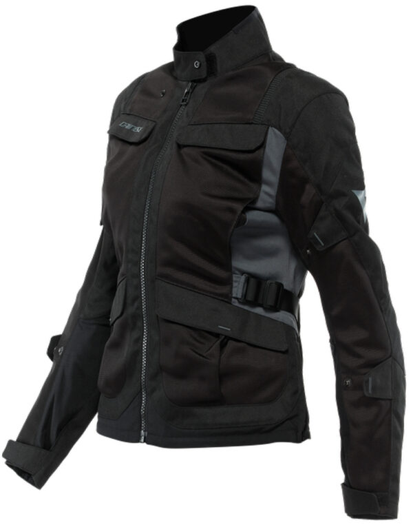 Dainese Desert Tex Damen Motorrad Textiljacke, schwarz-grau, Größe 40, schwarz-grau, Größe 40