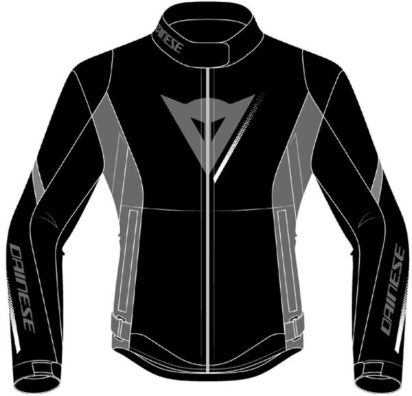 Dainese Veloce D-Dry Damen Motorrad Textiljacke, schwarz-grau-weiss, Größe 38, schwarz-grau-weiss, Größe 38