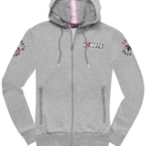 FC-Moto Effortless Damen Zip Hoodie, grau-pink, Größe XS, grau-pink, Größe XS