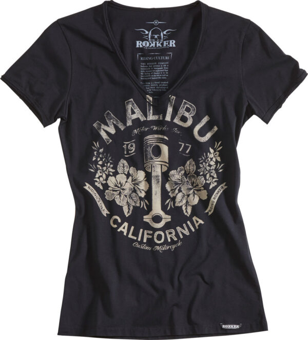 Rokker Malibu Damen T-Shirt, weiss, Größe XS, weiss, Größe XS