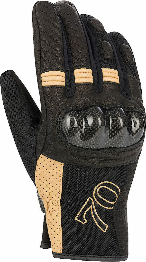 Segura Russell Damen Motorrad Handschuhe, schwarz-beige, Größe S, schwarz-beige, Größe S