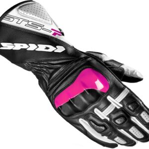 Spidi STS-R2 Damen Motorrad Handschuhe, schwarz-pink, Größe L, schwarz-pink, Größe L