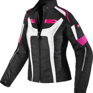 Spidi Tronik Tex Damen Motorradjacke, schwarz-weiss-pink, Größe XS, schwarz-weiss-pink, Größe XS