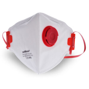 zetMask® FFP2 NR D Feinstaubfiltermaske mit Ventil, Faltbare Schutzmaske in hygienischer Einzelverpackung, 1 Box = 15 Stück