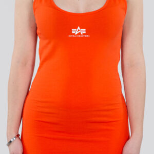 Alpha Industries Basic Small Logo Damen Kleid, orange, Größe XS, orange, Größe XS