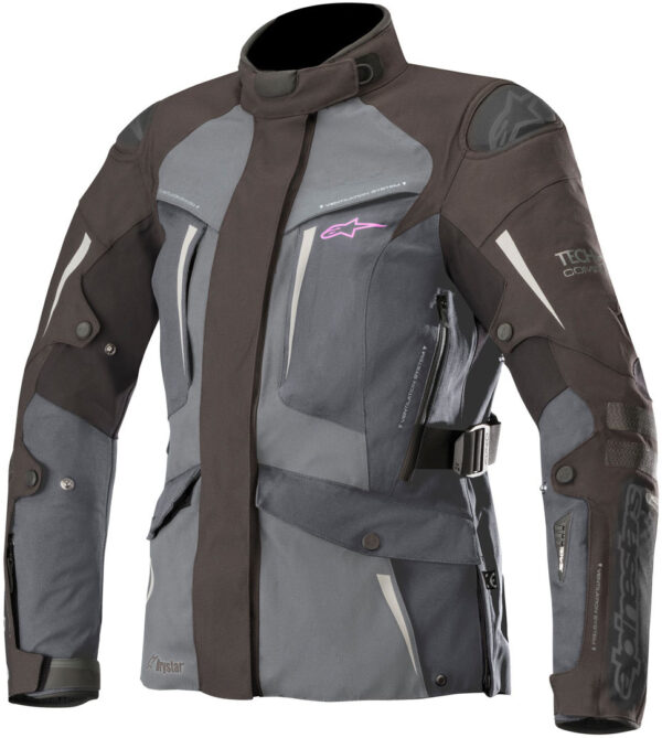 Alpinestars Stella Yaguara Drystar Tech-Air Damen Motorrad Textiljacke, schwarz-grau, Größe M, schwarz-grau, Größe M