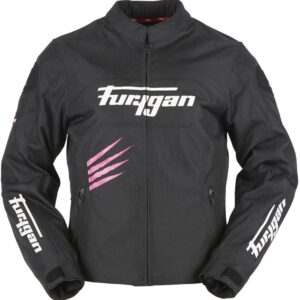 Furygan Rock Damen Motorrad Textiljacke, schwarz-pink, Größe XL, schwarz-pink, Größe XL