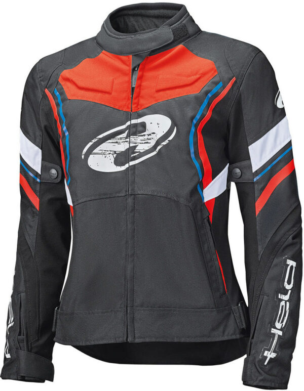 Held Baxley Top Damen Motorrad Textiljacke, schwarz-rot-blau, Größe S, schwarz-rot-blau, Größe S