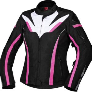 IXS Sport RS-1000-ST Damen Motorrad Textiljacke, schwarz-weiss-pink, Größe M, schwarz-weiss-pink, Größe M