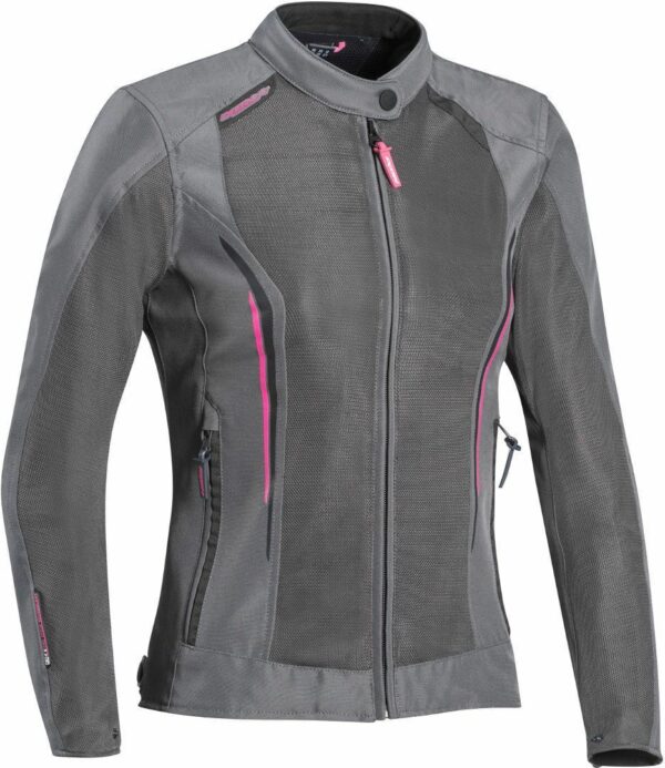 Ixon Cool Air Damen Motorrad Textiljacke, grau-pink, Größe XS, grau-pink, Größe XS