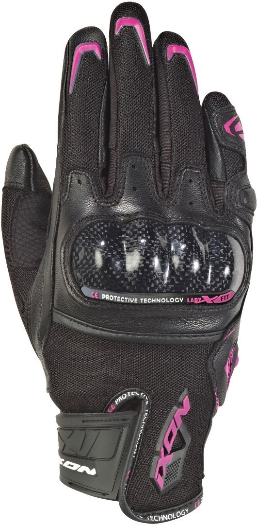 Ixon Rs Rise Air Damen Motorradhandschuhe, schwarz-pink, Größe XS, schwarz-pink, Größe XS